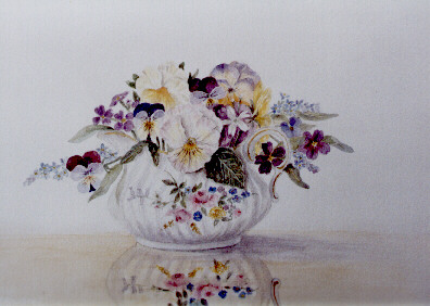Pansies in Worcester Vase