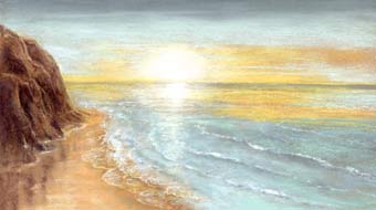 Pale Sunrise Over the Sea